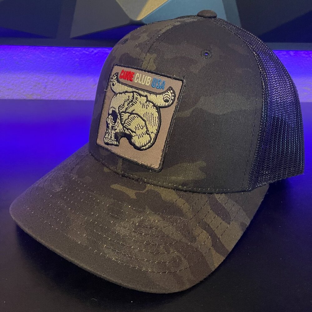 Canoe Club USA Snapback Black Camo Trucker Hat